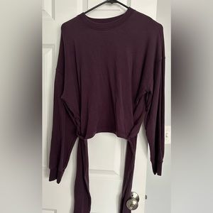 Athleta tie back cropped sweatshirt